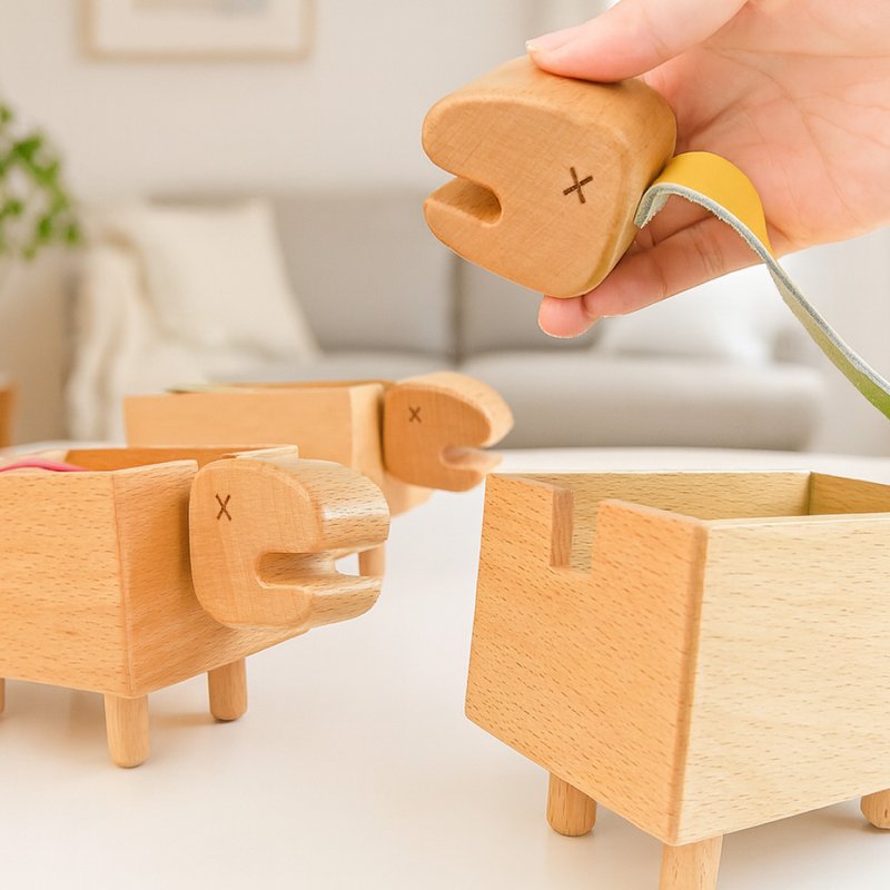 【惜福商品6折出清】長頸龍發票收納盒 - 居家收納/收納盒/儲物盒 - 木頭 多色