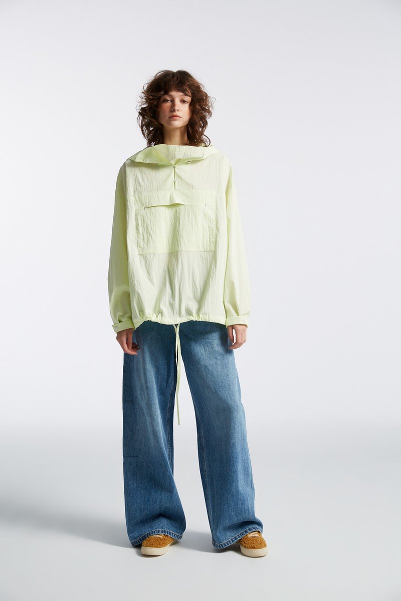 10 MOOn 大口袋連帽上衣 - 女上衣/長袖上衣 - 棉.麻 綠色