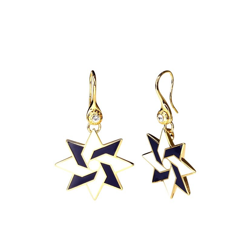 Dynamic Newton Cloisonne Earrings (gold) -18,105,151,096