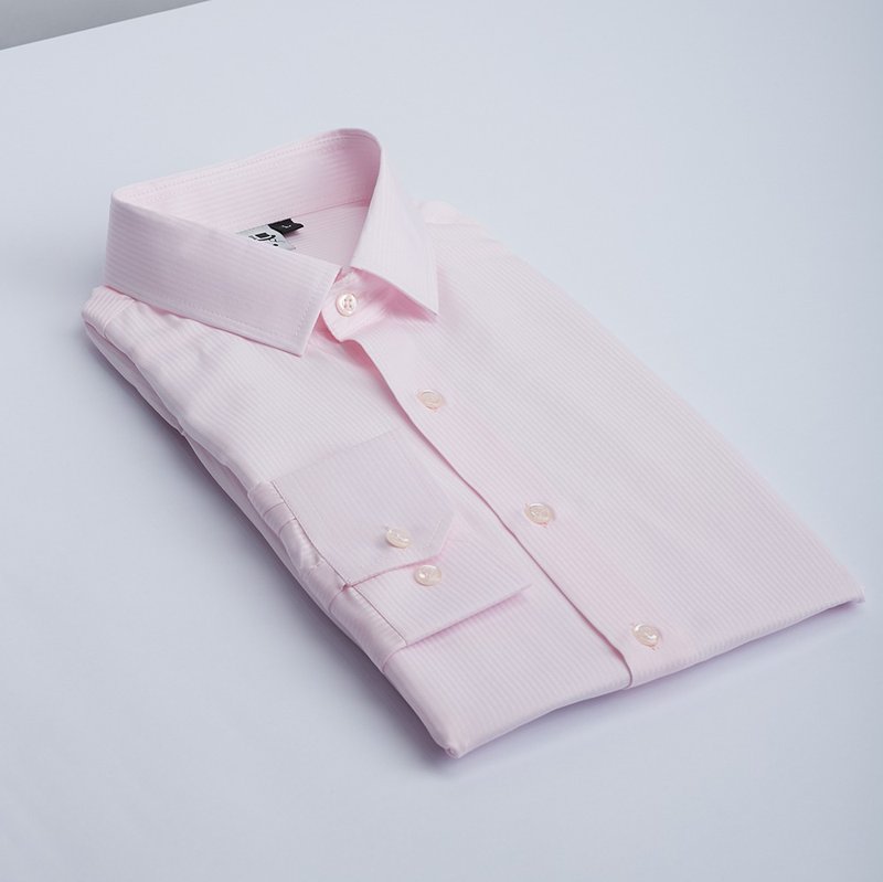 粉紅直紋襯衫-懂穿搭的紳士,才知道粉紅色的魅力! - 男襯衫/休閒襯衫 - 棉.麻 粉紅色