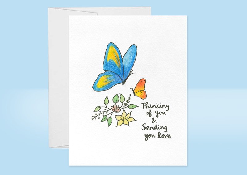 Condolence Card, Handpainted Sympathy Card, Bereavement Card