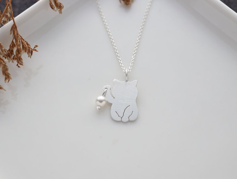 ni.kou sterling silver lucky animal series necklace-lucky cat