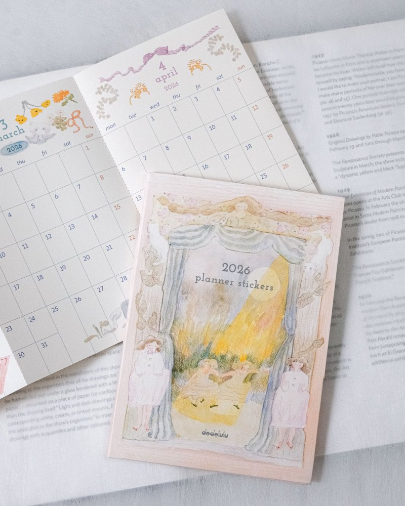 2026 月間月曆貼紙 | 適合 B6、A5 及 Traveler style 標準款 - 貼紙 - 紙