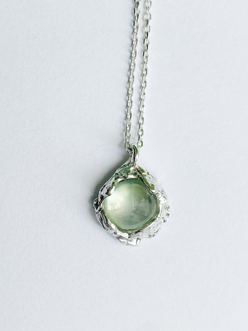 圓形葡萄石月蝕項鍊 - 項鍊 - 半寶石 綠色