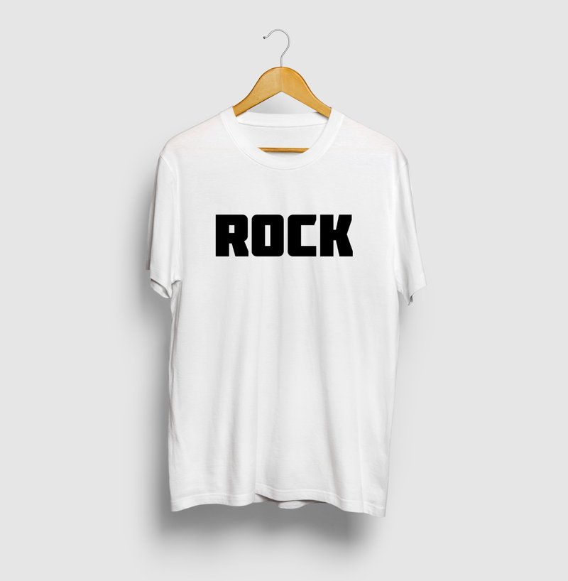 Rock Rock Simple BIG logo T-shirt Street fashion