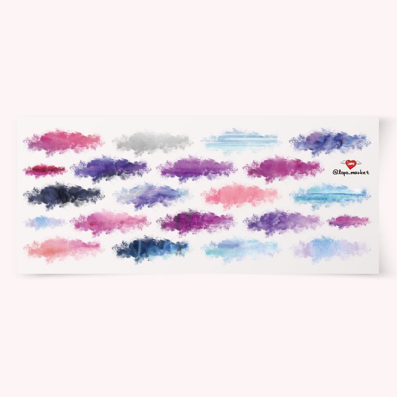ink cloud_matte coated pet sticker - 貼紙 - 紙