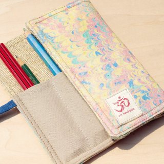 Handmade rainbow color pencil case hand-painted rendering pencil case feel scroll spring roll pencil case-watercolor house of pens
