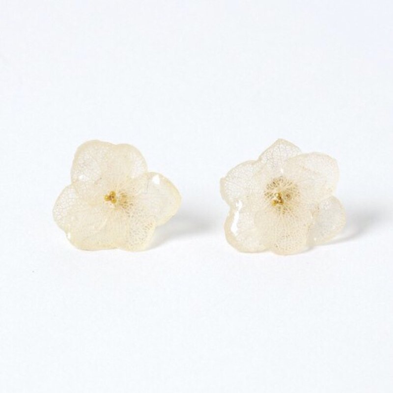 Hydrangea Earrings / White