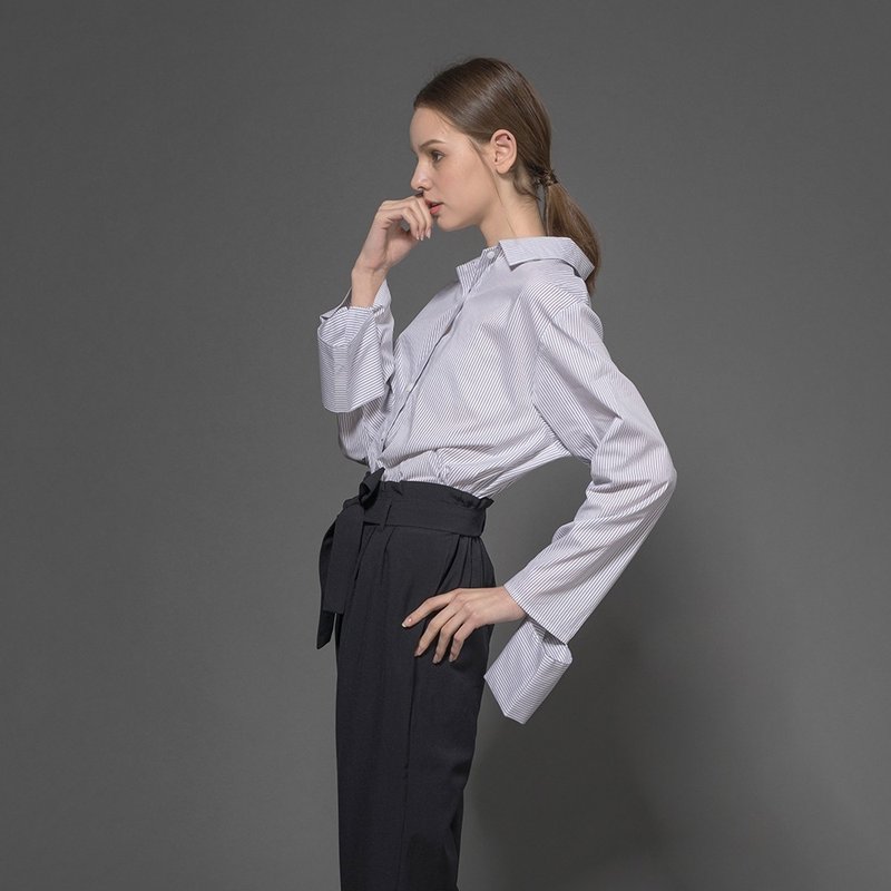 Stripe Ring Sleeve Shirt