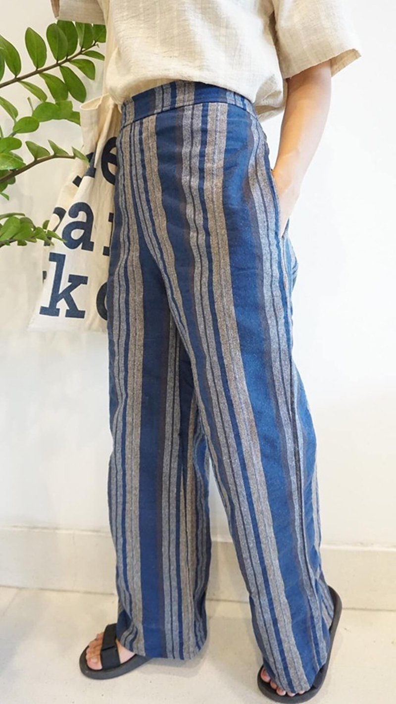 Straight cut pants.
