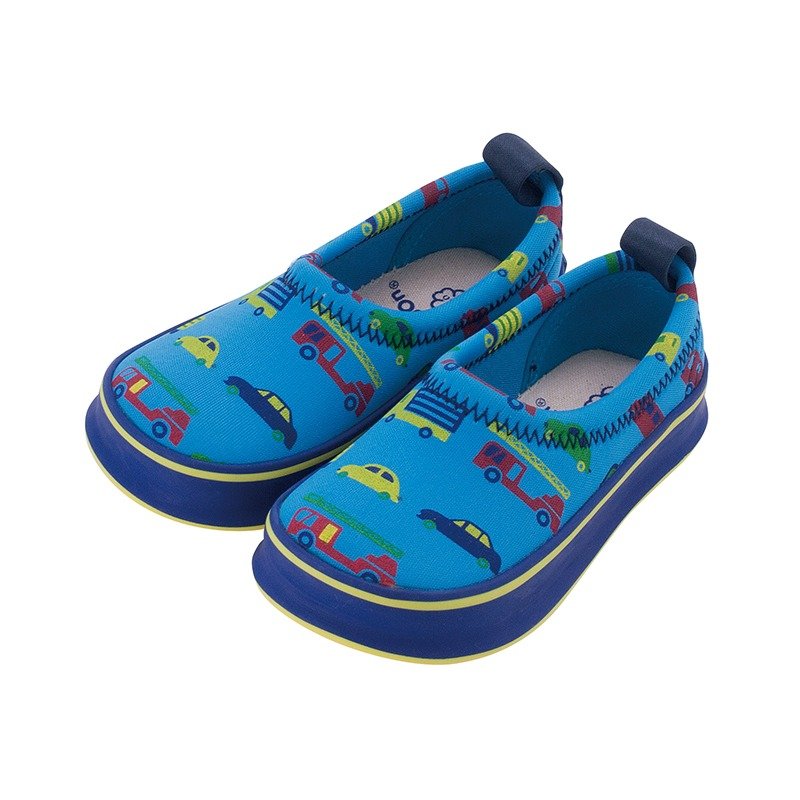 Japan SkippOn children's leisure shoes - blue shiny car