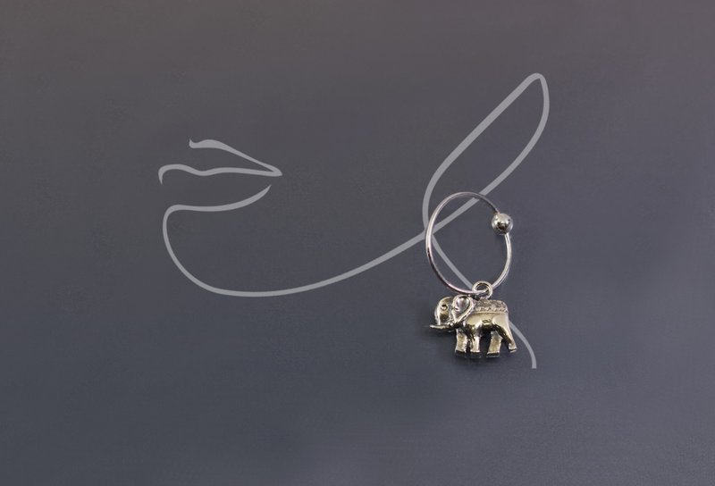 Baby elephant 925 silver single earrings
