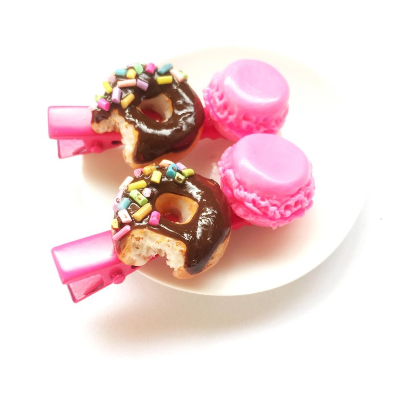 Donut + macaron 8 hairclip