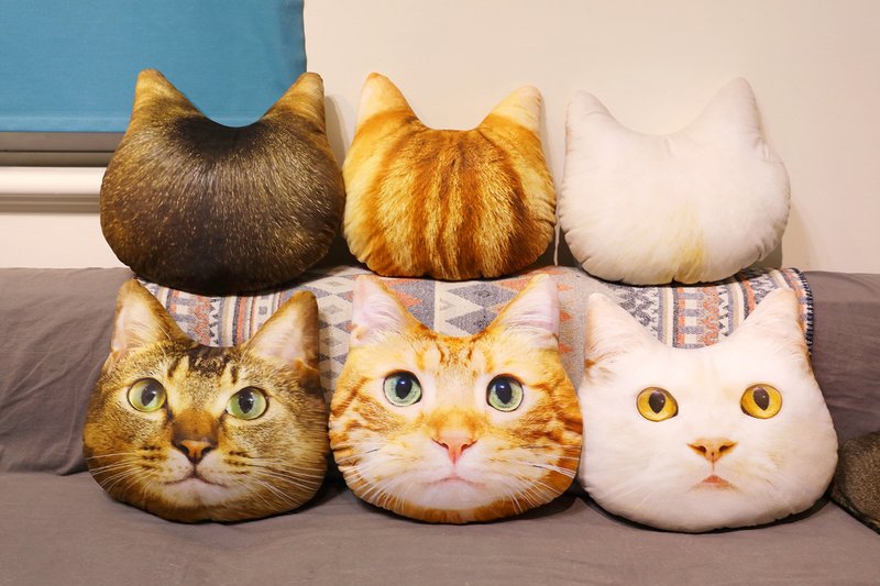 Ram has a few overseas three-eyed cat big head double-sided pillow