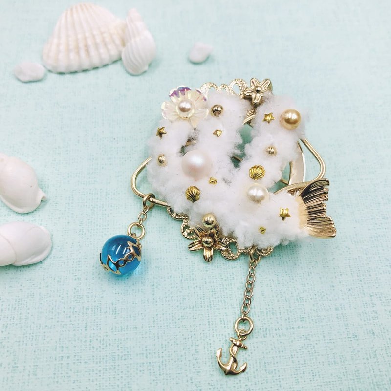 台北|珠繡DIY手作課程|F10.絨毛珊瑚刺繡別針|雙人優惠|文化幣 - 金工/飾品 - 其他金屬