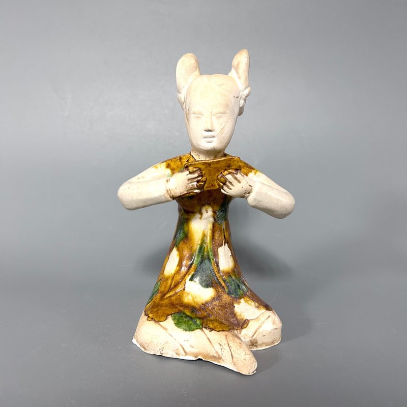 唐三彩仕女樂俑 - 擺飾/家飾品 - 陶 卡其色