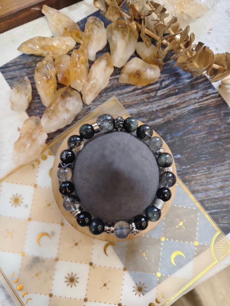 客製化水晶礦石手鏈  夜行之力  專注與覺醒水晶手鍊 - 手鍊/手環 - 水晶