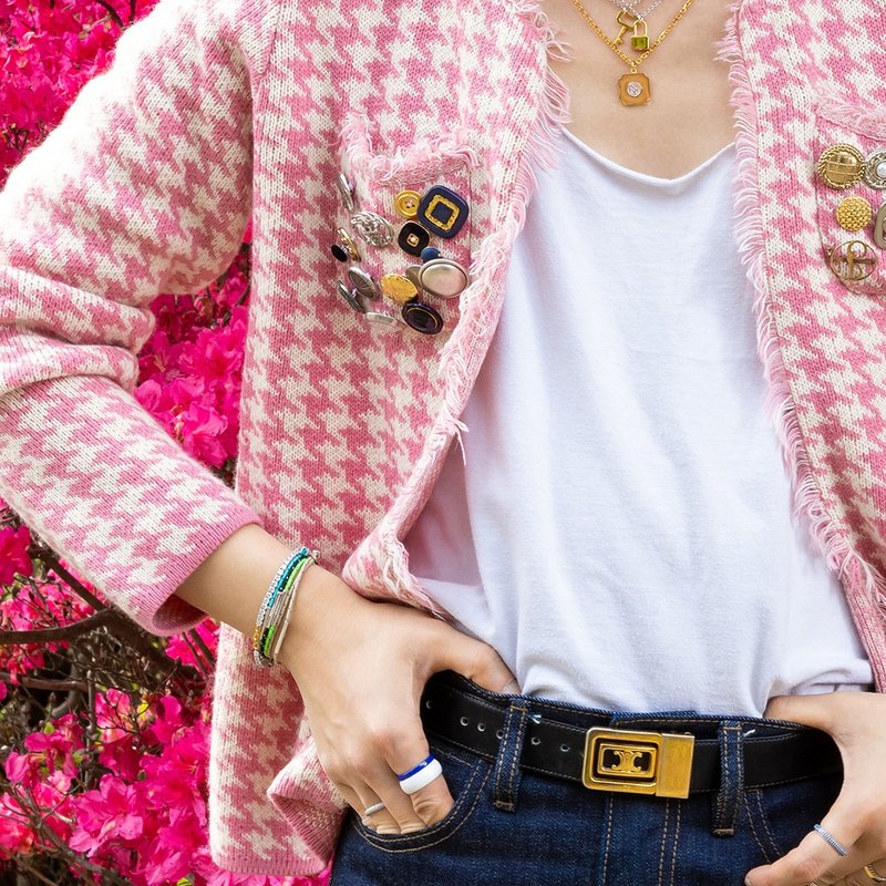 LA LIGNE SINGLE STRING BRACELET MINT DOT - 手鍊/手環 - 純銀