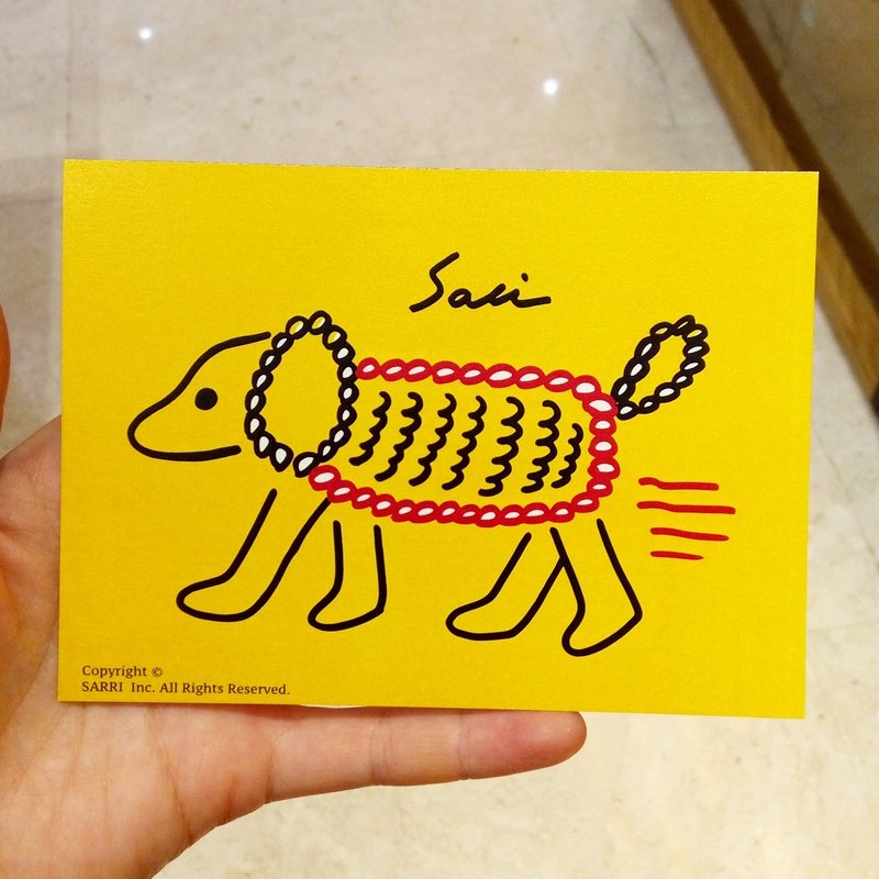 "Dashing Dachshund" (Can make A3 size poster) Birthday Card Design Coloring Illustration Photobook Card Universal Card Art Art Modern Lovers Love Special Interesting Weird Features Weird Cute Taiwan Yellow Fun Funny Eye-catching Tide Art Glitter