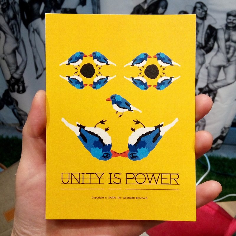 "Unity is Strength" Postcard Birthday Card Design Coloring Illustration Photobook Card Universal Card Art Fine Arts Modern Lovers Love Special Interesting Weird Features Weird Cute Taiwan Yellow Fun Funny Eye-catching Tale of Art Sequins Glitters