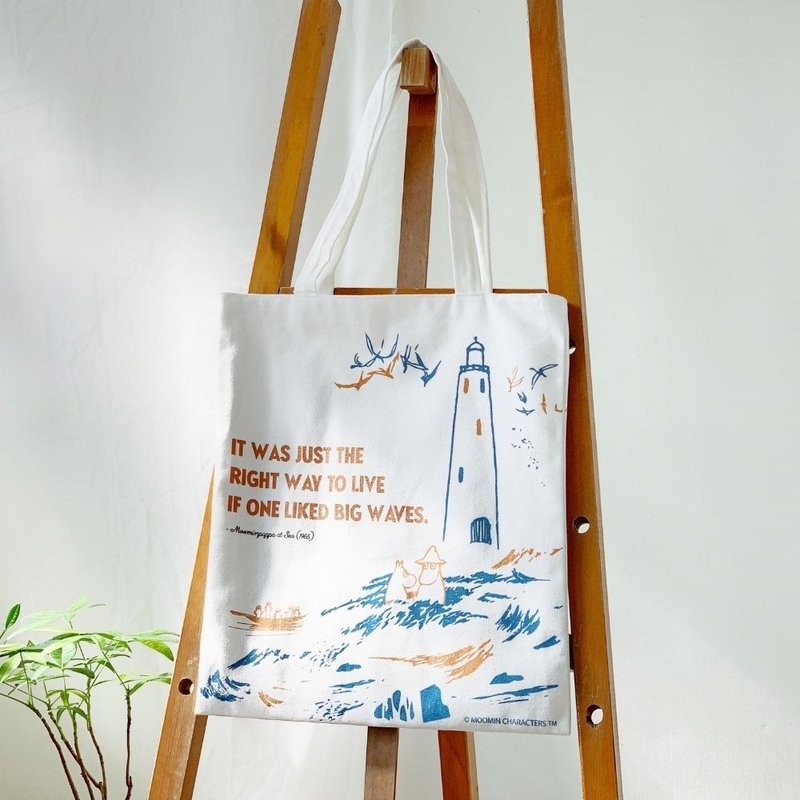 【MOOMIN】燈塔 大容量購物包 購物袋 手提袋 - 手提包/手提袋 - 棉.麻