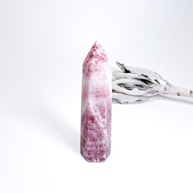 霜降。柱子 療癒 靈性 一圖一物 擺件 柱 l 彩霞石 豬肉石 l - 擺飾/家飾品 - 石頭 多色