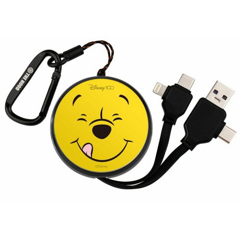 迪士尼100週年小熊維尼 PD快充多合一伸縮鏡面充電線便攜可伸縮式 - 行動電源/充電線 - 其他材質 白色