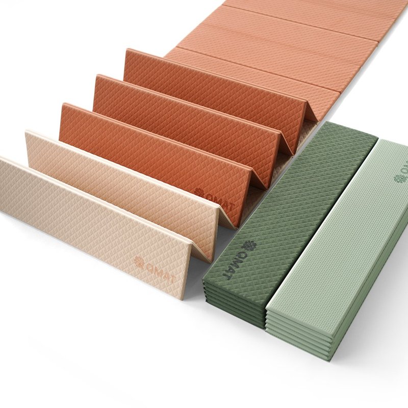 【QMAT】6mm折疊瑜珈墊(十二折墊) - 單色 60*180cm 台灣製 - 瑜珈墊 - 其他材質 多色