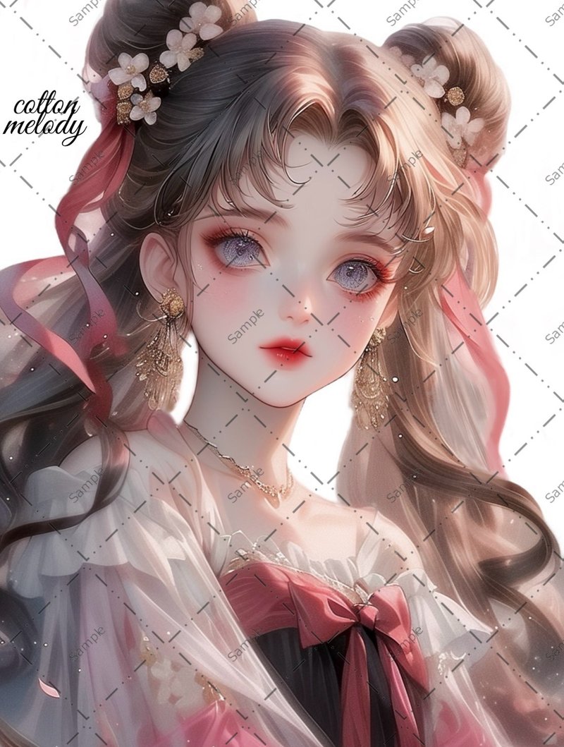 original sticker no.736 人物ステッカー オリジナルステッカー 人物ステッカー 女の子ステッカー オリジナル人物ステッカー - 貼紙 - 紙