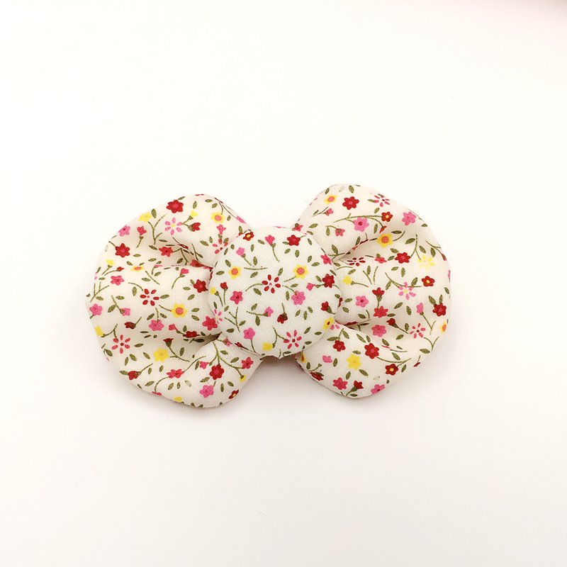 Beige floral cotton tweeted. Bow hair bundles