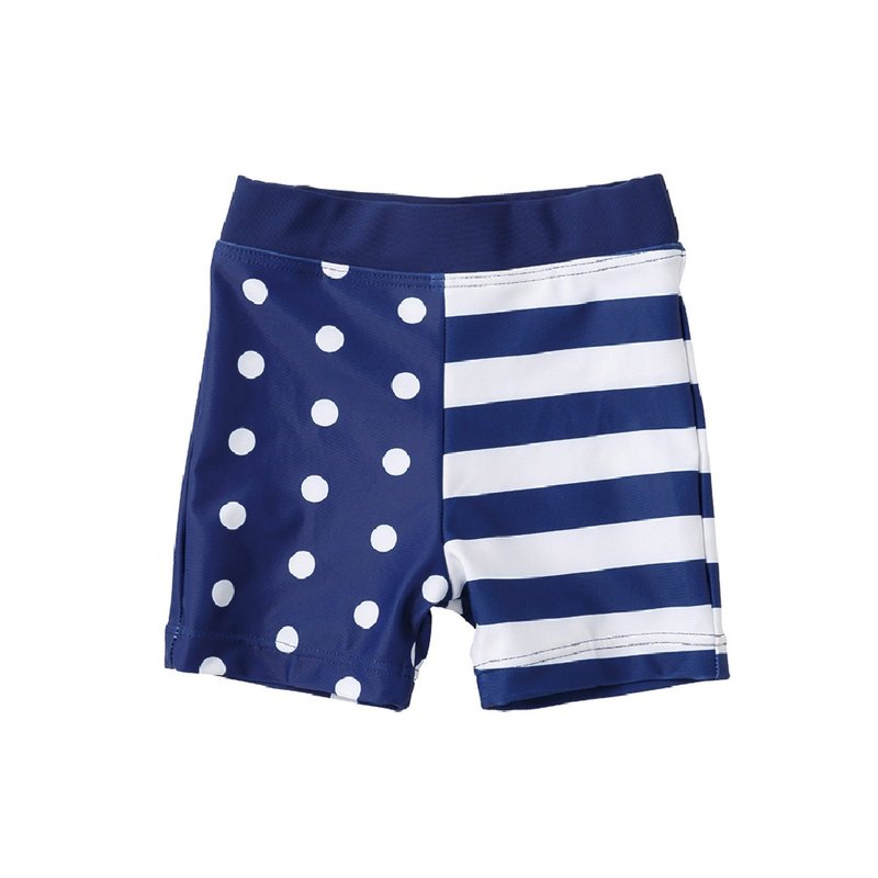 Japanese original design children's swimming trunks - striped blue (100/110)
