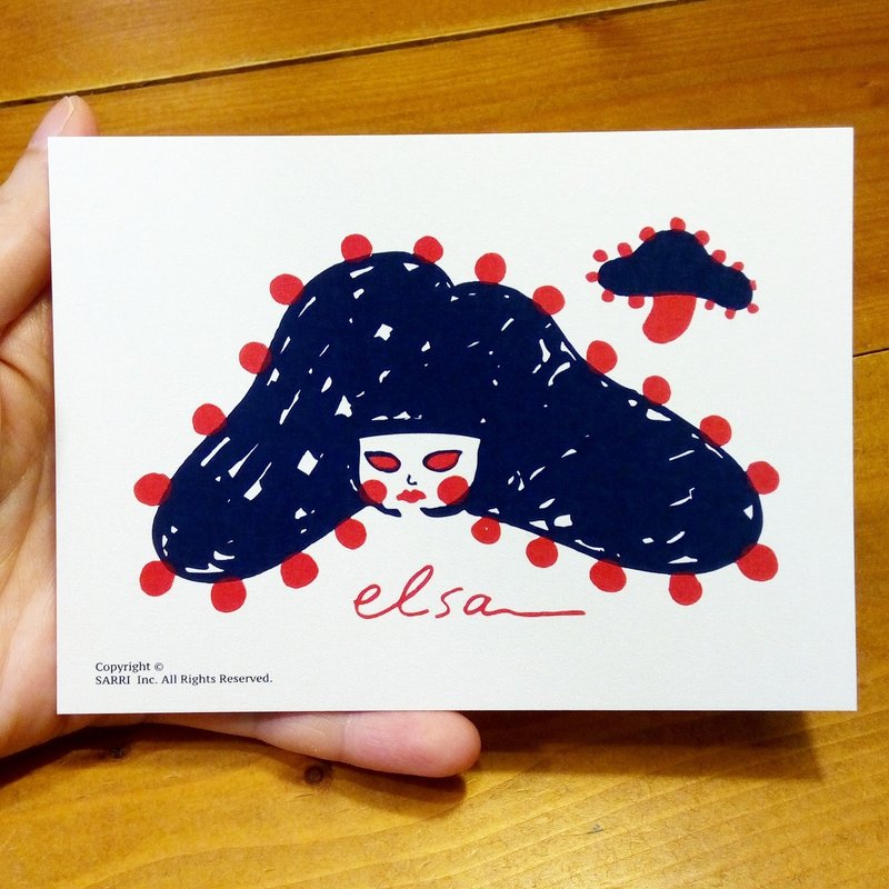 Alien Elsa (A3 size poster can be made) Birthday Card Design Coloring Illustrator Painted Card Universal Card Art Love Special Funny Strange Character Weird Cute Taiwan Playable