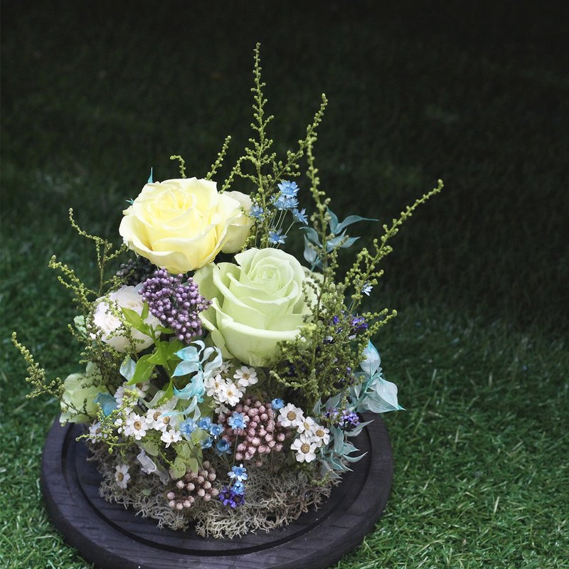 Immortal flower glass cover / fence glass cover / custom eternal rose gift