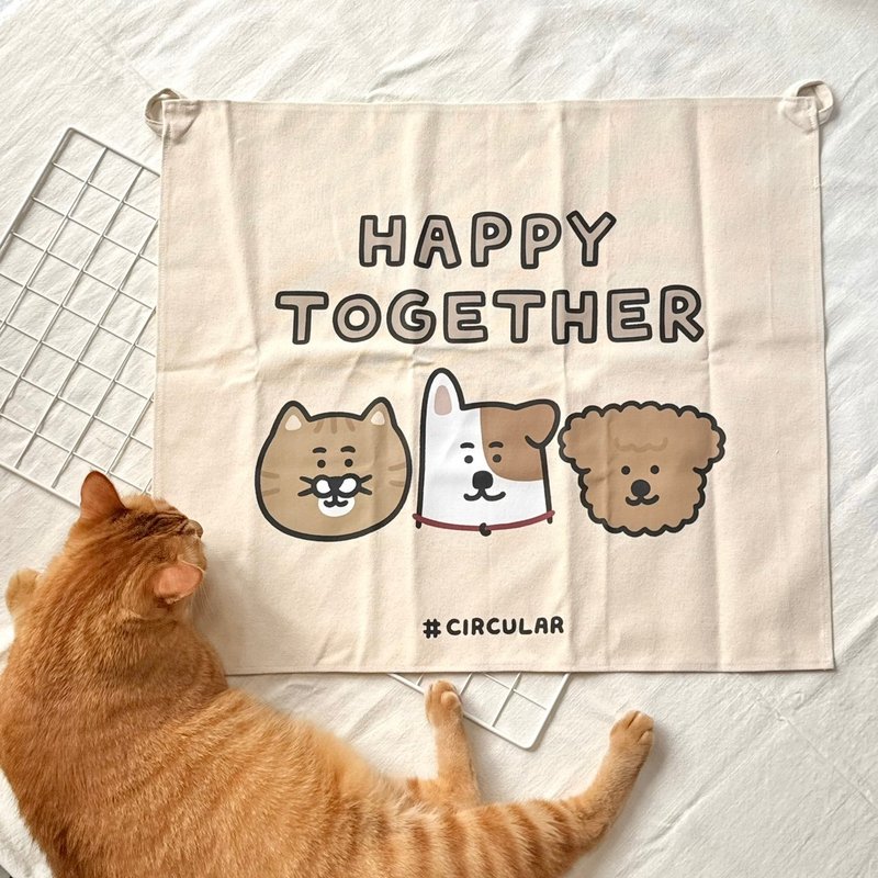 Happy Together 掛布 - 壁貼/牆壁裝飾 - 棉.麻