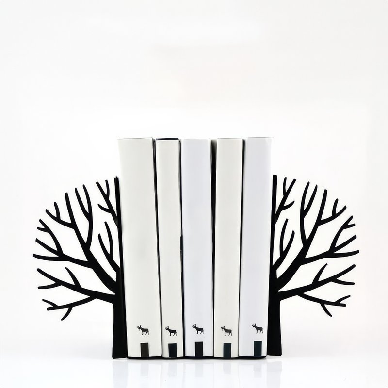 Black Shelf Decor Bookends Winter Trees. Trendy home decor 2024. - 擺飾/家飾品 - 其他金屬 黑色