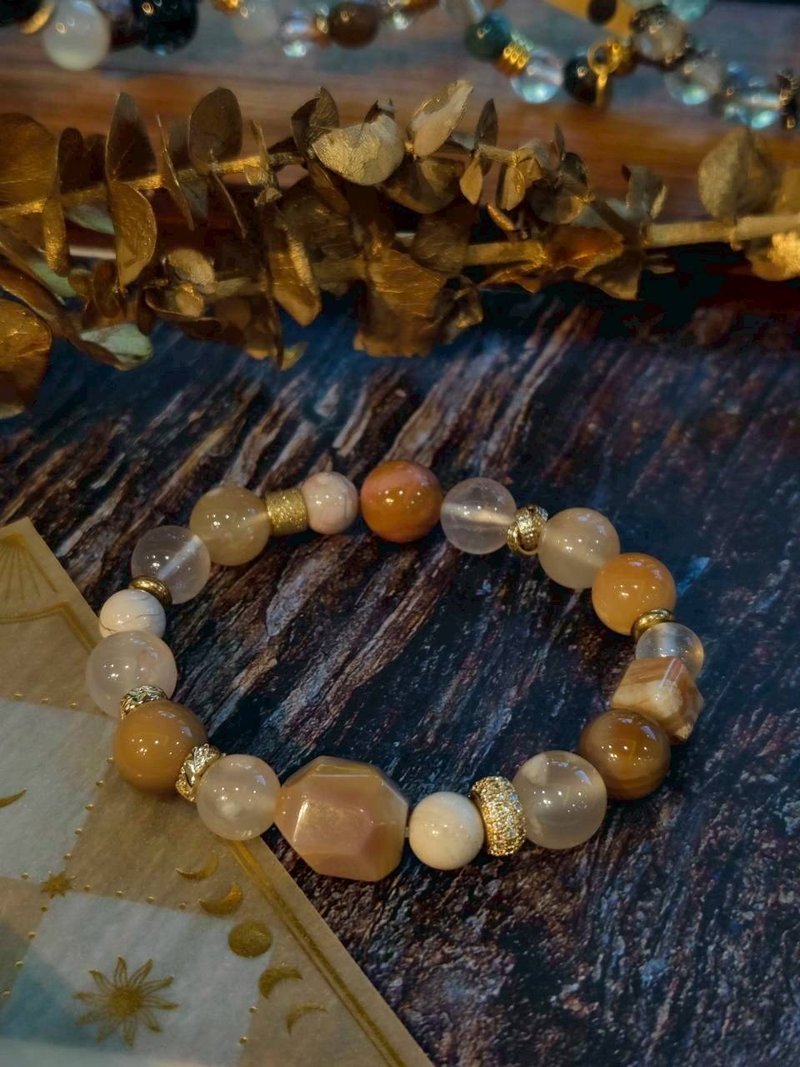 客製化水晶礦石手鏈  屬於你的安心小宇宙  溫柔與勇氣水晶手鍊 - 手鍊/手環 - 水晶