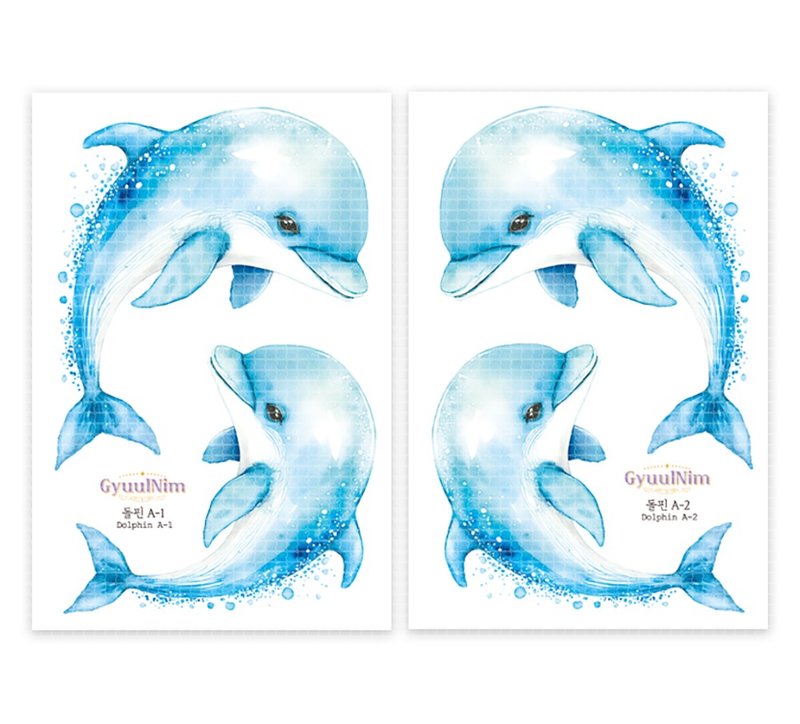 Dolphin sticker(A type) - 貼紙 - 紙