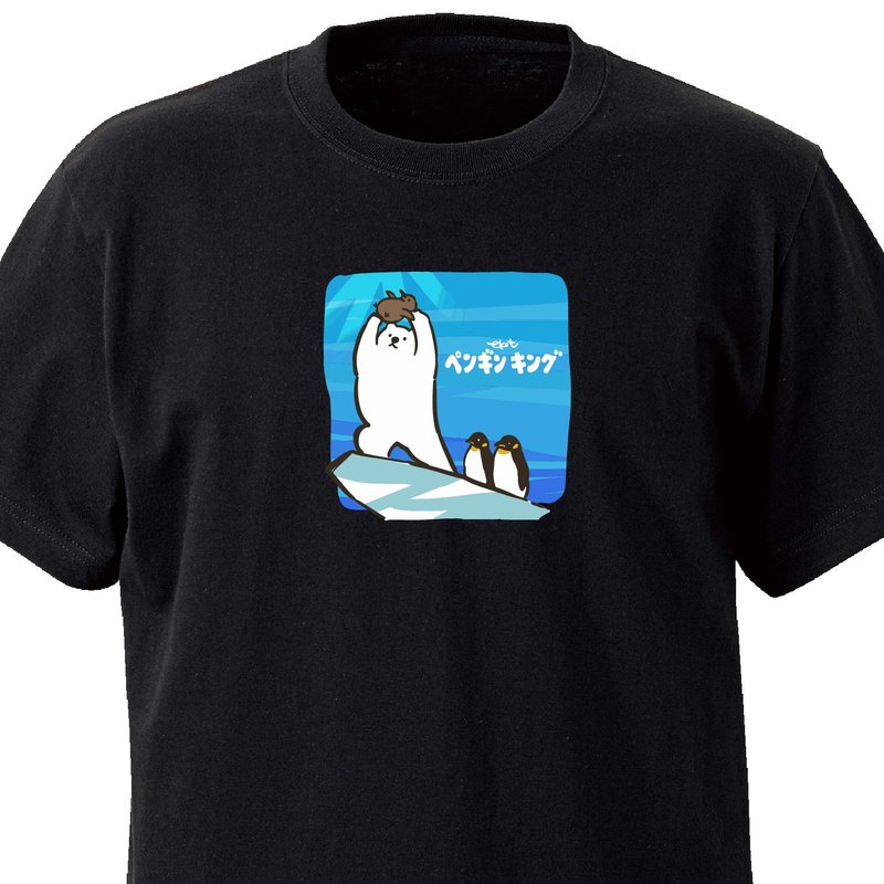 ペンギンキング【ブラック】ekot Tシャツ イラスト-タカ【笹川ラメ子】