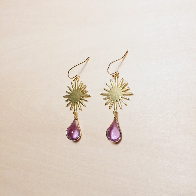 Vintage Pink Purple Phnom Penh Starlight Earrings