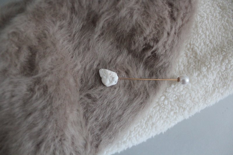 Wave 02-natural stone stone carving material original stone cutting hand-carved brooch needle