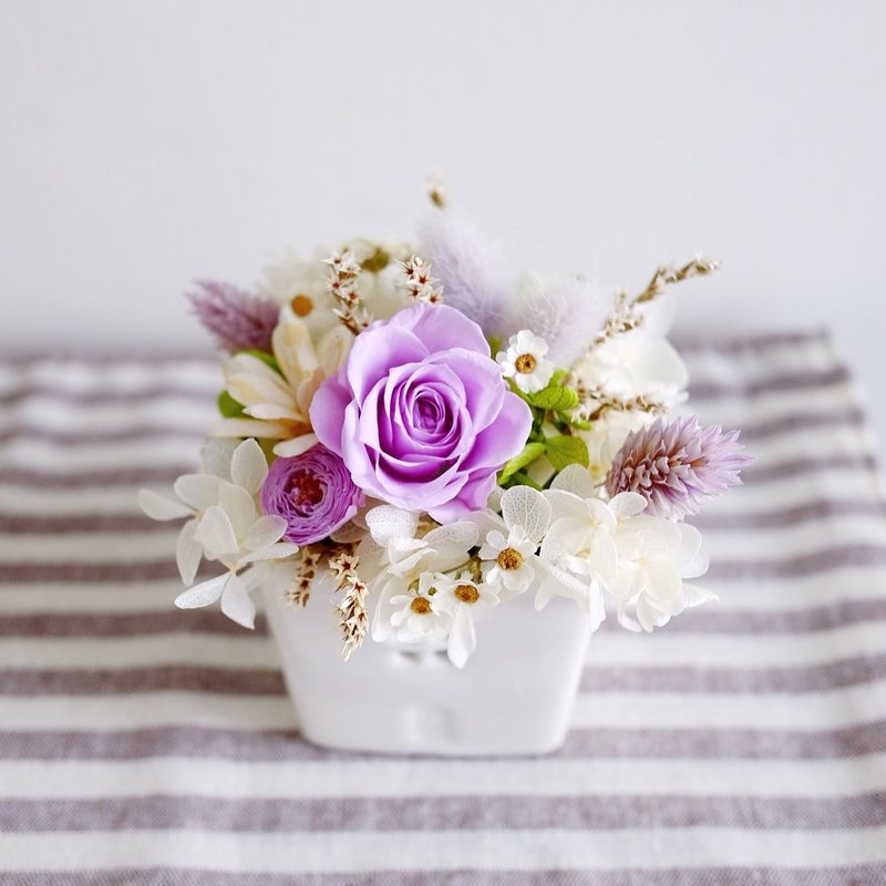 Still looking forward to paradise - do not wither dry small table flower purple - Preserved & dried flower little table flower (purple)