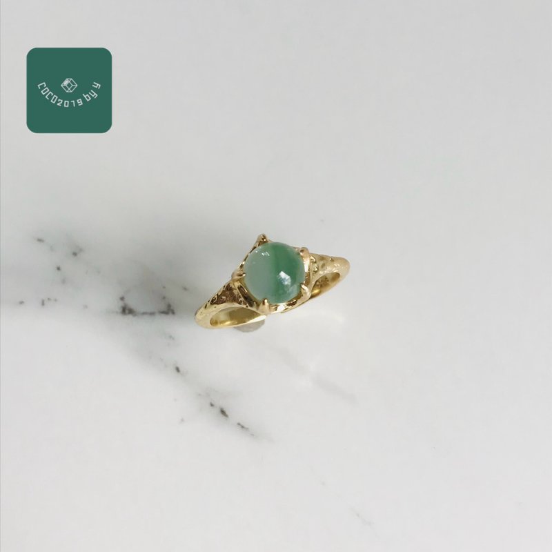 翡翠戒指 天然石 緬甸產 sv925 開口戒 R149-001 - 戒指 - 玉石 綠色