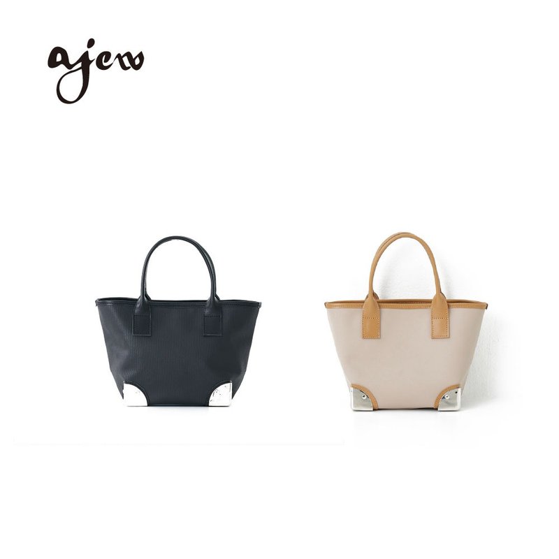 ajew 仿皮革Corner Cube包(mini) - 手提包/手提袋 - 人造皮革 黑色