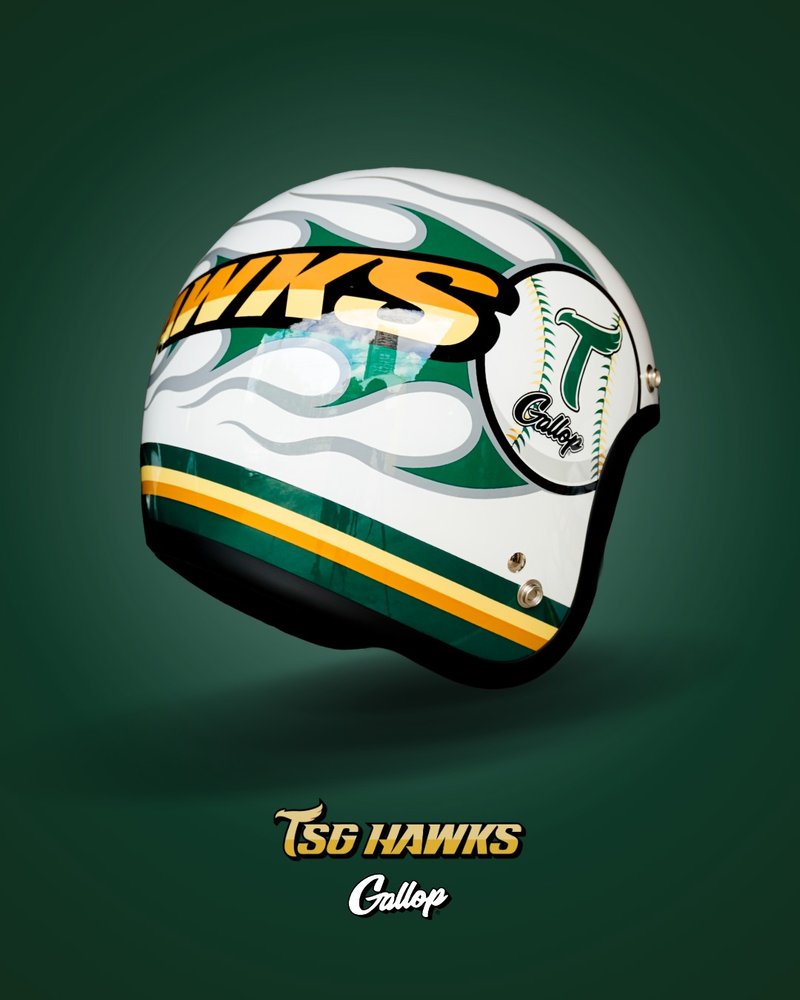 GALLOP X 台鋼雄鷹TSG HAWKS 聯名安全帽 3/4半罩安全帽 白色 - 安全帽 - 其他材質 白色