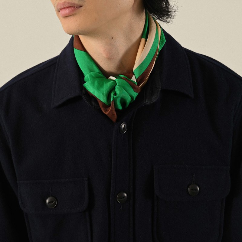 【NaSuBi Vintage】俐落輪廓絨面古著襯衫外套 - 男夾克/外套 - 其他人造纖維 黑色