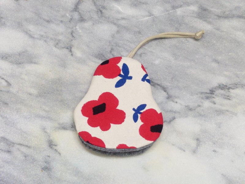 普普花 梨型鑰匙包【K251015】 - 鑰匙圈/鑰匙包 - 棉.麻 多色