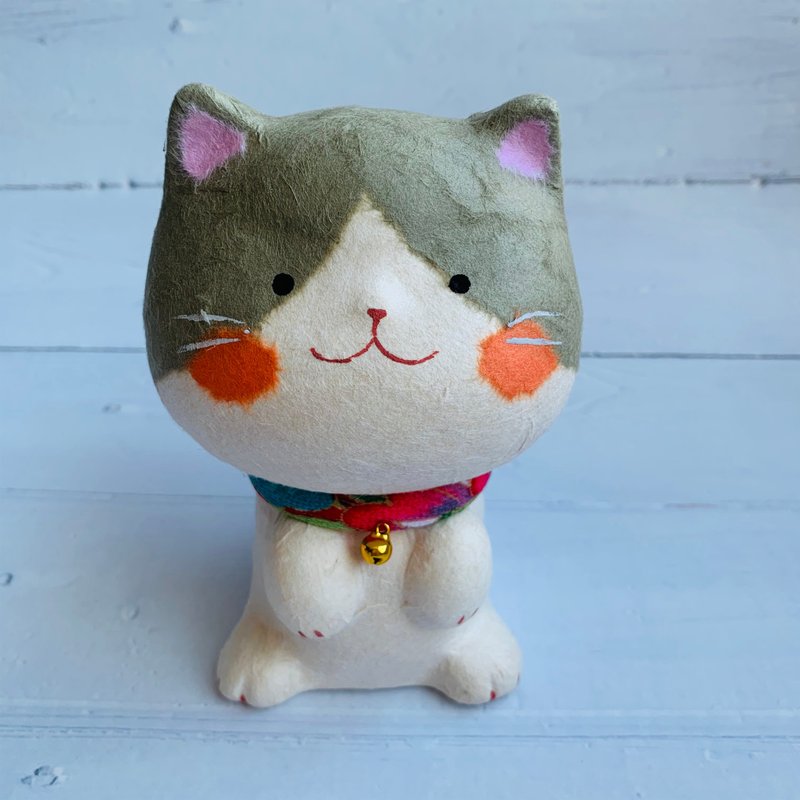 Happy Duoliang cat-small-Japanese paper gray cat