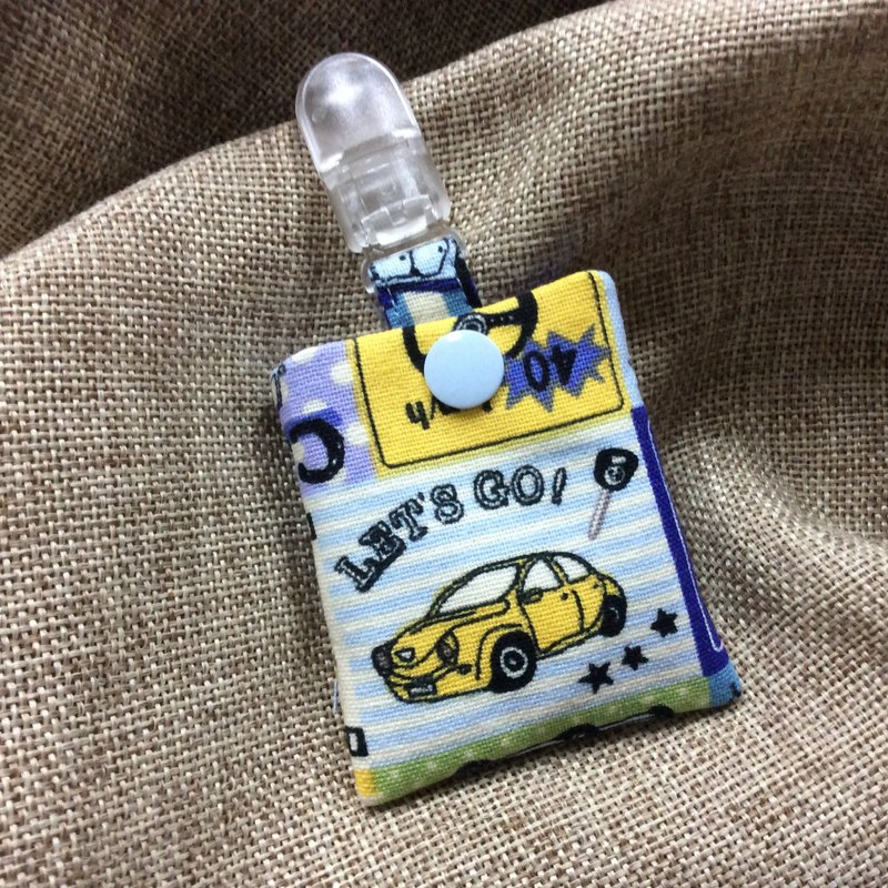 平安符袋|鑰匙圈|水藍底-汽車