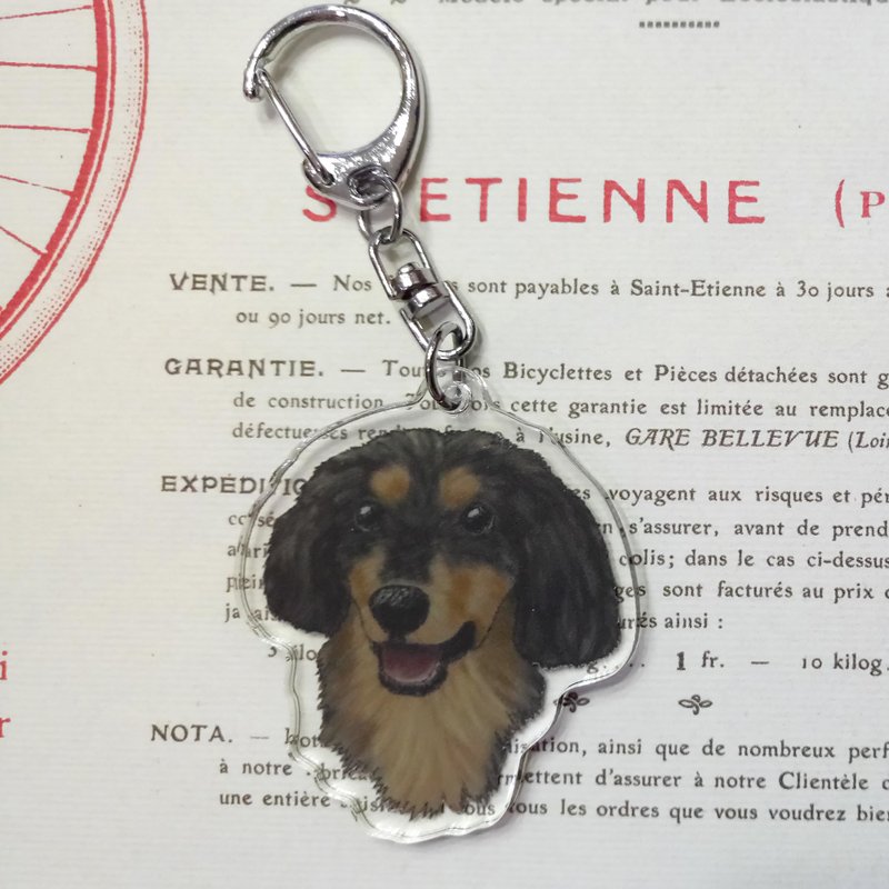 Two-color sausage - acrylic charm (key ring) double layer