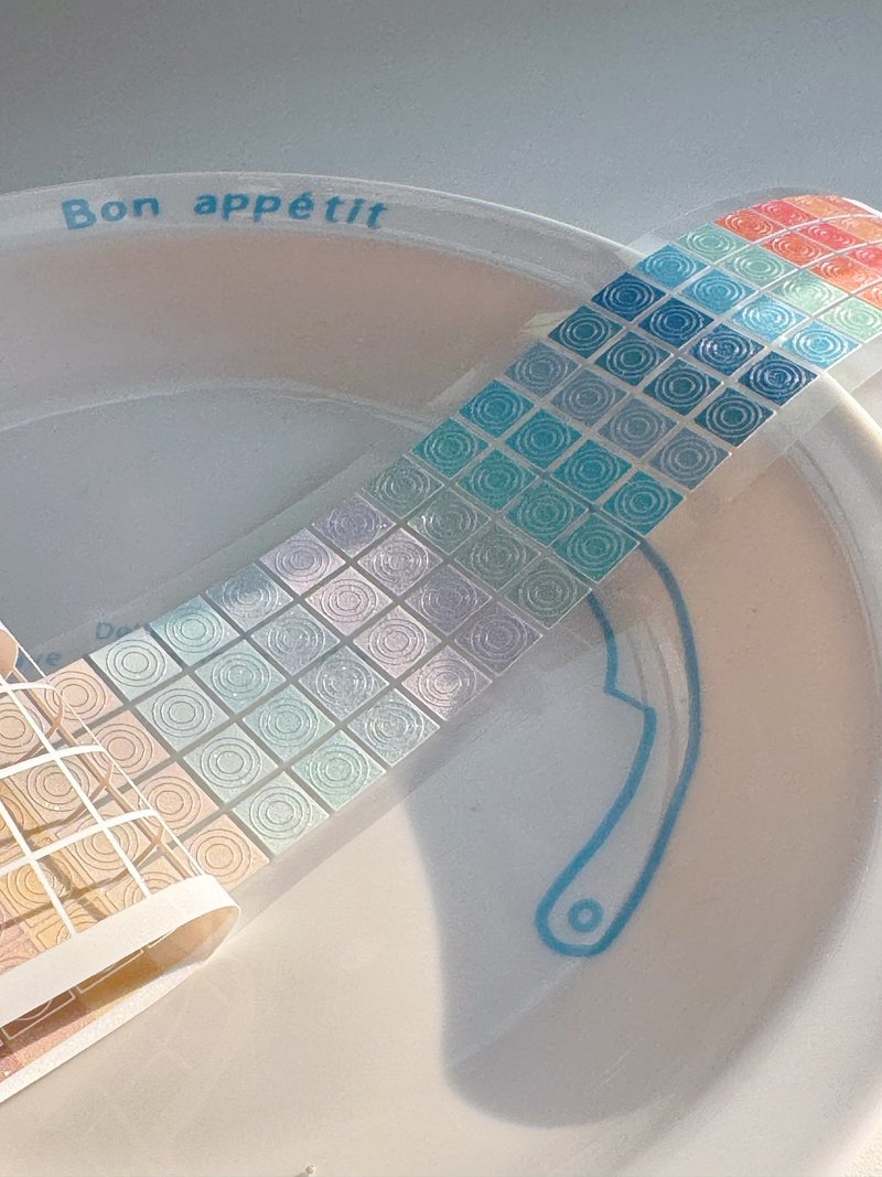 小小同心圓 合成紙 閃砂 切膜 紙膠帶 5米卷 - 紙膠帶/和紙/PET - 其他材質 多色